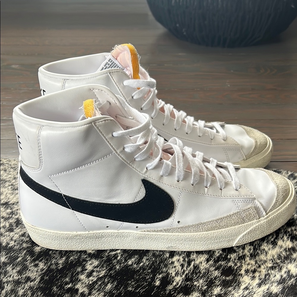 Nike White and Black High-Top Sneakers